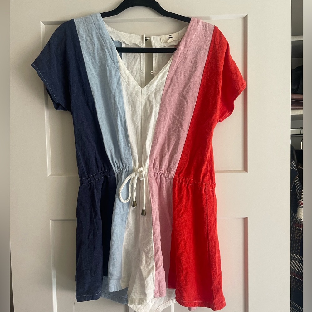 Red, white, and blue romper size small